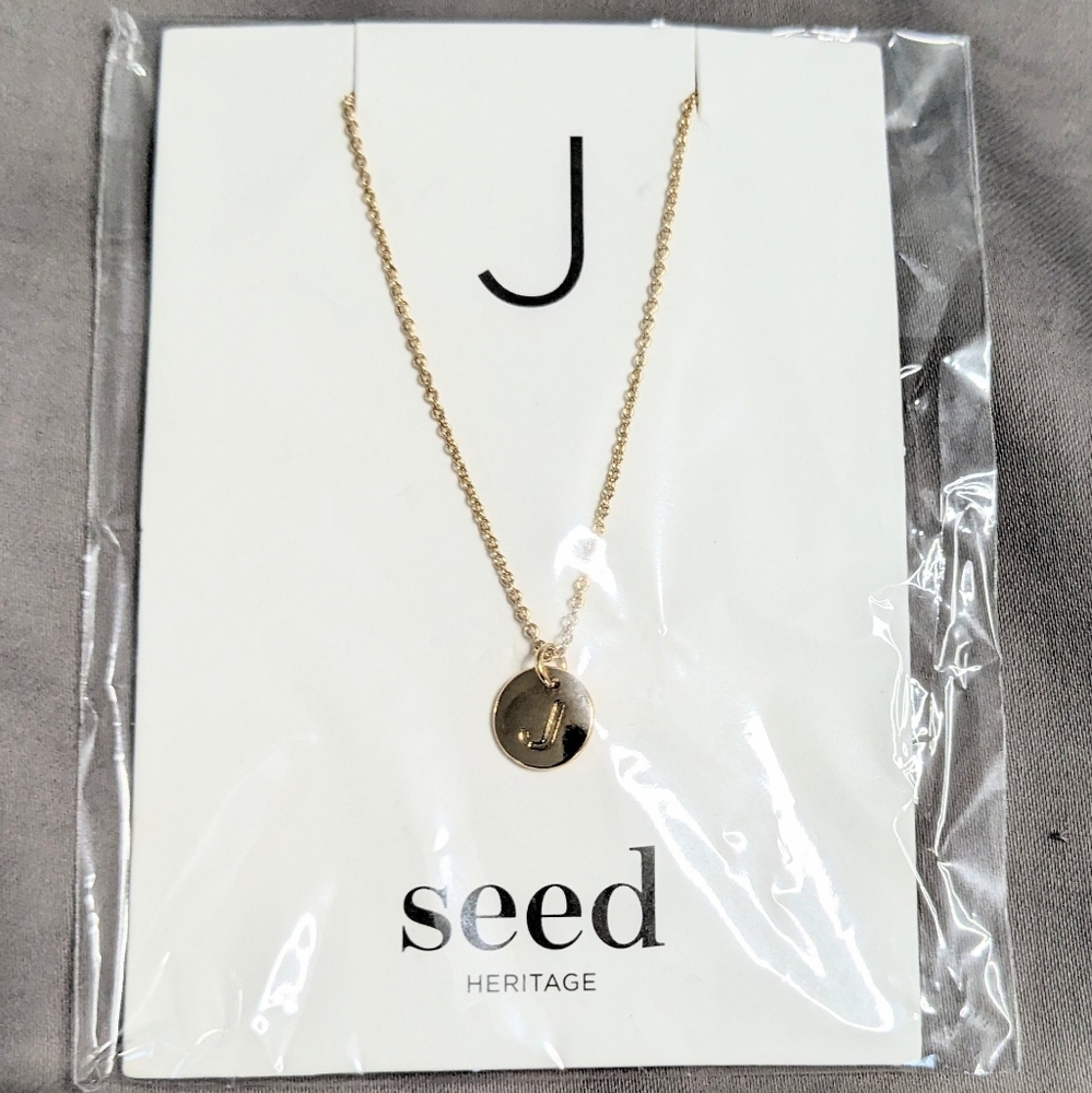NIP-Seed Heritage Australia "J" Initial Gold Tone Necklace